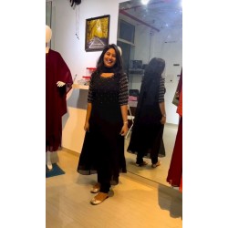 Stunning Black Designer stitch Anarkali suit